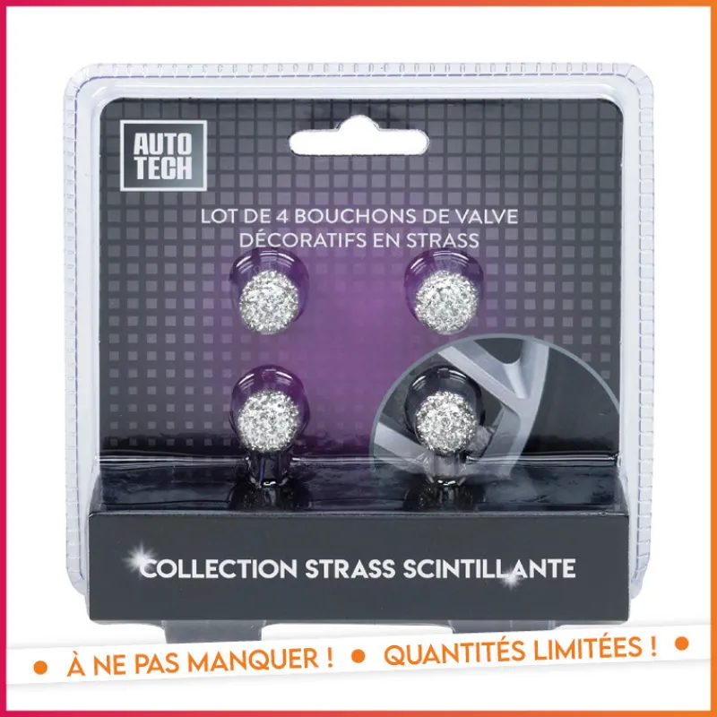 Sale 4 bouchons de valve auto bling Automobile