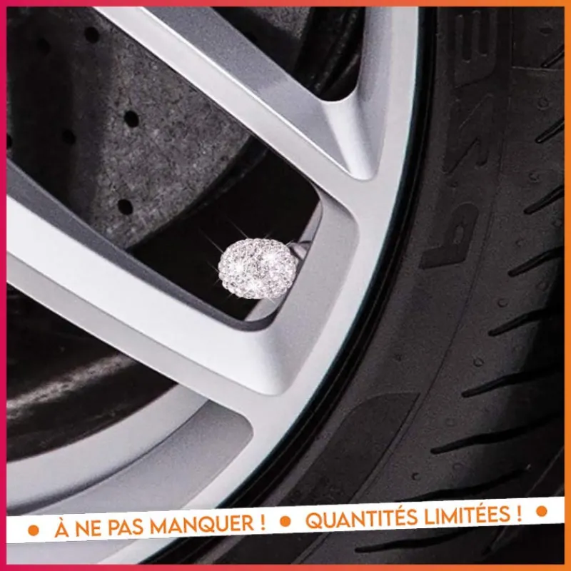 Sale 4 bouchons de valve auto bling Automobile