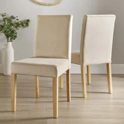Hot 2 chaises velours creme mathilde Salon|Cuisine, Salle À Manger
