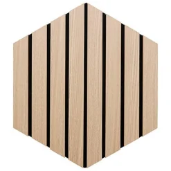 New 3 panneaux hexagone bois clair Revetement Sol, Mur