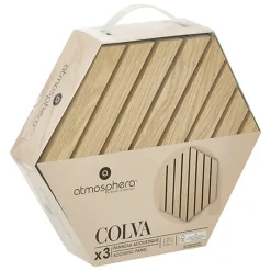New 3 panneaux hexagone bois clair Revetement Sol, Mur