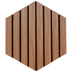 Clearance 3 panneaux hexagone bois fonce Revetement Sol, Mur