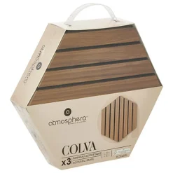 Clearance 3 panneaux hexagone bois fonce Revetement Sol, Mur
