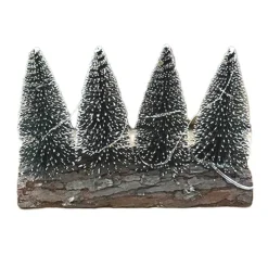 Outlet 4 sapins sur pied en bois avec l Décoration