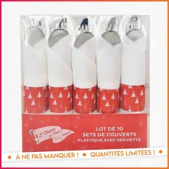 Hot 10 sets de couverts + serviettes Vaisselle, Art De La Table·Couverts, Ménagère