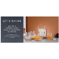 Clearance 4 verres 340ml + seau a glacon Vaisselle, Art De La Table·Verre