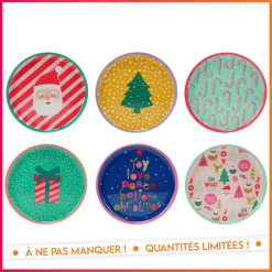 New Assiette melamine 25cm - 6 ass Reveillon