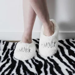 Online Ballerine sherpa avec broderie Chaussons