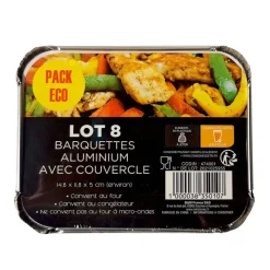 New Barquette rect alu 45cl x8 Plat, Moule