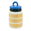 Clearance Bocal a rayures jaune et bleu + Boîte, Rangement