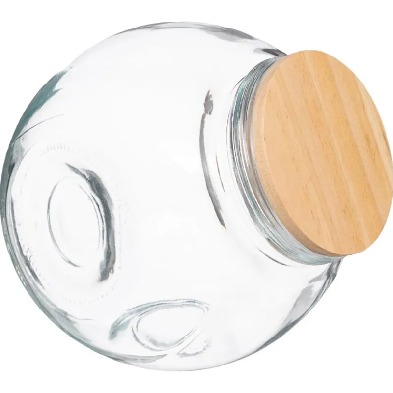 Outlet Bocal bonbon verre + bois 2l Boîte, Rangement