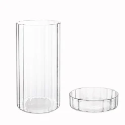 Clearance Bocal en verre strie Boîte, Rangement
