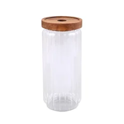 Outlet Bocal verre acacia 750ml Boîte, Rangement
