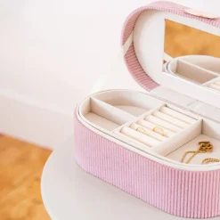 Sale Boite a bijoux velours cotele Objet Décoratif