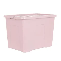 Sale Boite 80l avec couvercle rose Rangement
