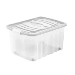 Sale Boite plastique a roulette 45l Rangement