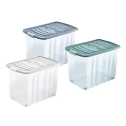 Boite plastique a roulette 65l Rangement