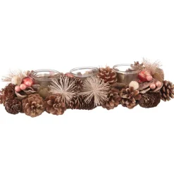 Sale Bougeoir bois 3 bougies Décoration