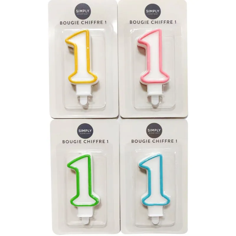 Outlet Bougie chiffre 1 Décoration Et Cotillons|Vaisselle, Déco Festive·Décoration Et Cotillons
