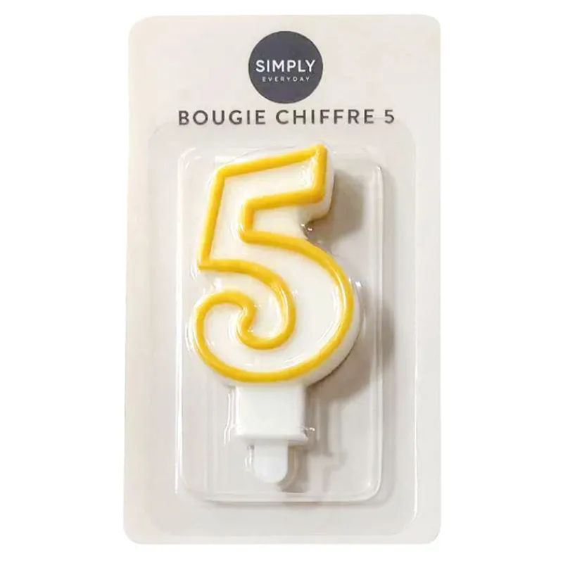 New Bougie chiffre 5 Décoration Et Cotillons|Vaisselle, Déco Festive·Décoration Et Cotillons