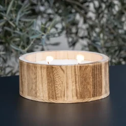 Online Bougie pot en bois forme bol Objets Décoratifs