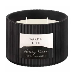 Online Bougie pot strie noir Bougie, Senteur