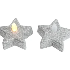 Hot Bougies led etoiles x6 argent Bougie, Senteur