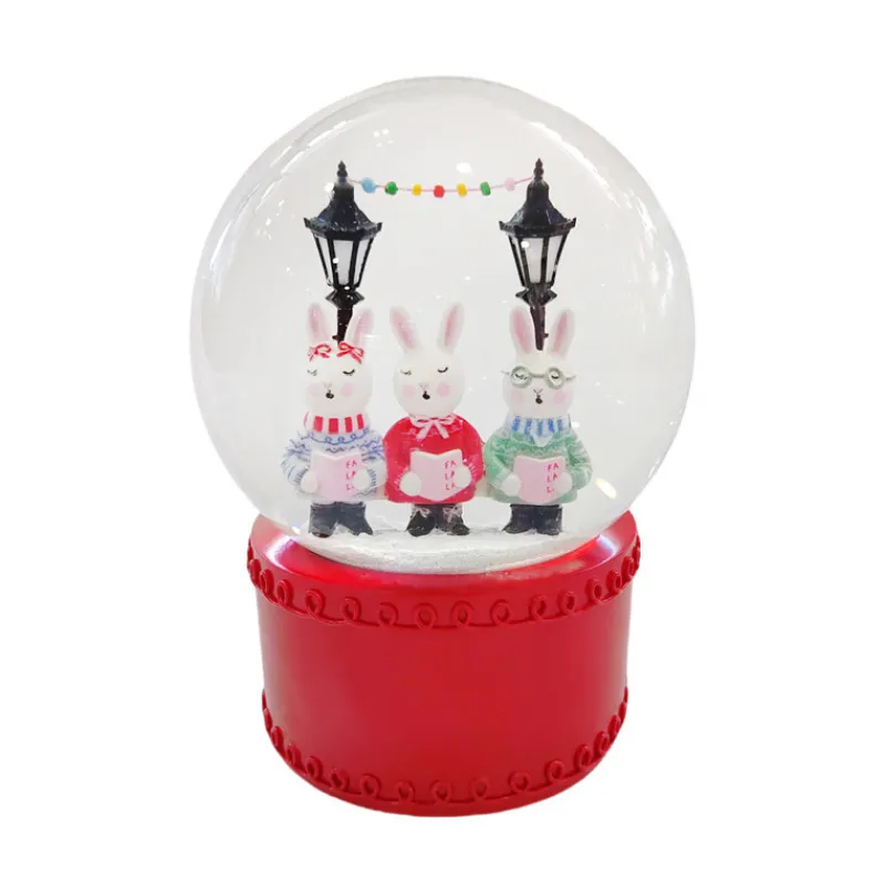Hot Boule a neige chiens h16cm Décoration