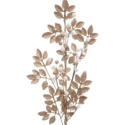 Hot Branche doree bille blanche 75cm Décoration