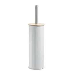 New Brosse wc blanc couvercle bambou Accessoire Wc