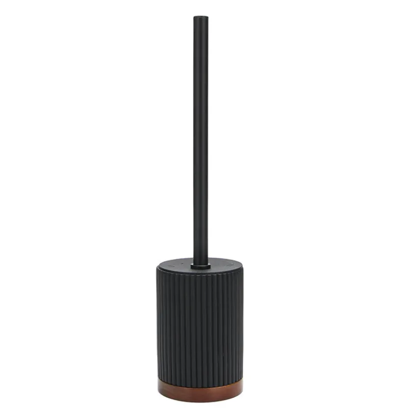 New Brosse wc noir socle en bois Accessoire Wc