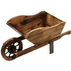 Online Brouette pot de fleurs en bois b Objets Décoratifs