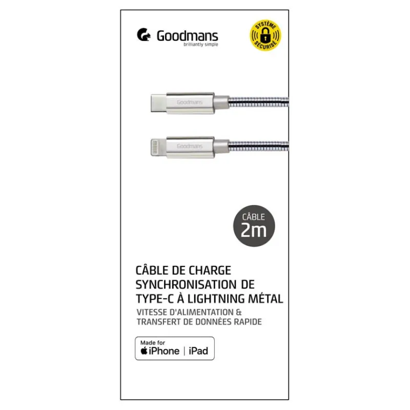 Online Cable type c to lightning 2 m me Audio, Téléphonie