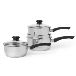 Casserole x3 acier inox couv Casserole, Poêle