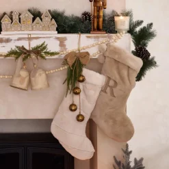 Clearance Chaussette beige noel Décoration