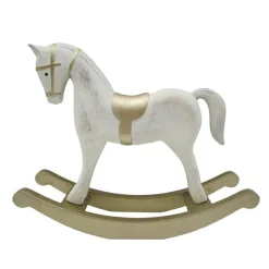 New Cheval a bascule blanc h18cm Décoration