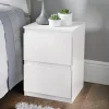 Best Chevet 2 tiroirs blanc mat Chambre