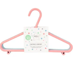 Discount Cintres enfant x10 rose/lilas Linge·Accessoire