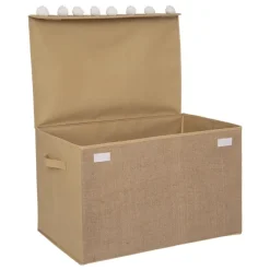 Coffre jute pompons Rangement Décoratif