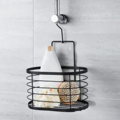 Clearance Corbeille fil a suspendre noire Accessoire Salle De Bain