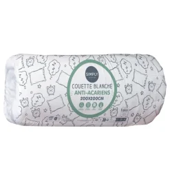 Outlet Couette blanche anti aca 200x20 Linge De Lit·Couette