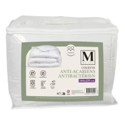 Hot Couette 240x220 blanche anti-aca Linge De Lit·Couette