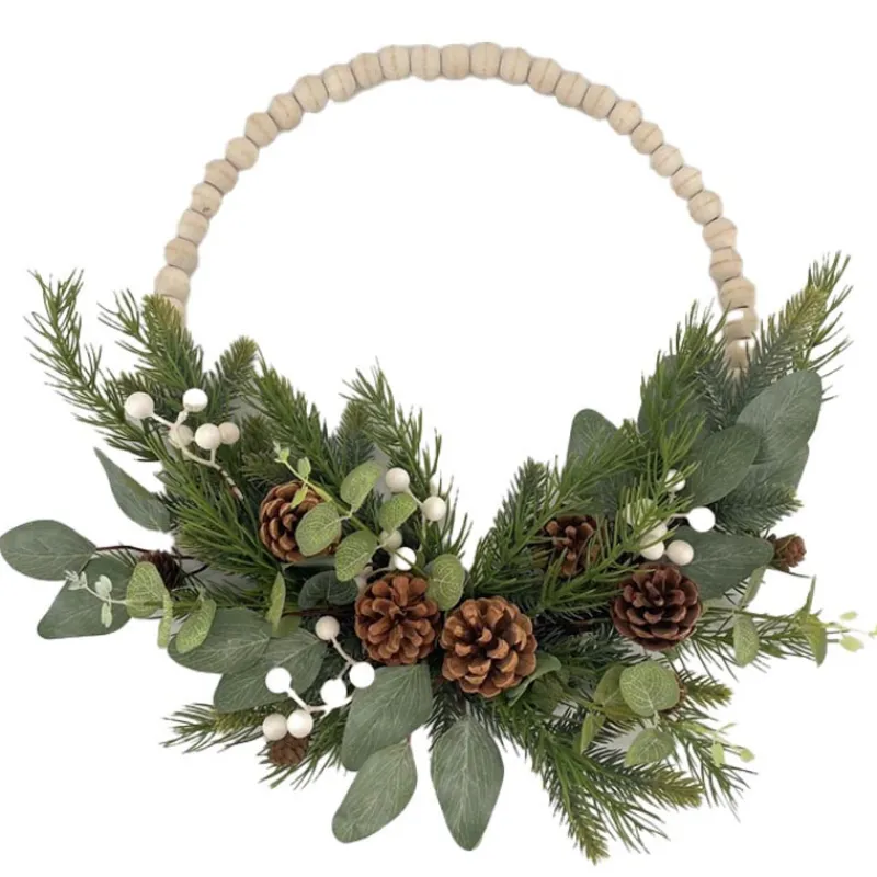 Online Couronne avec bois et feuillages Décoration