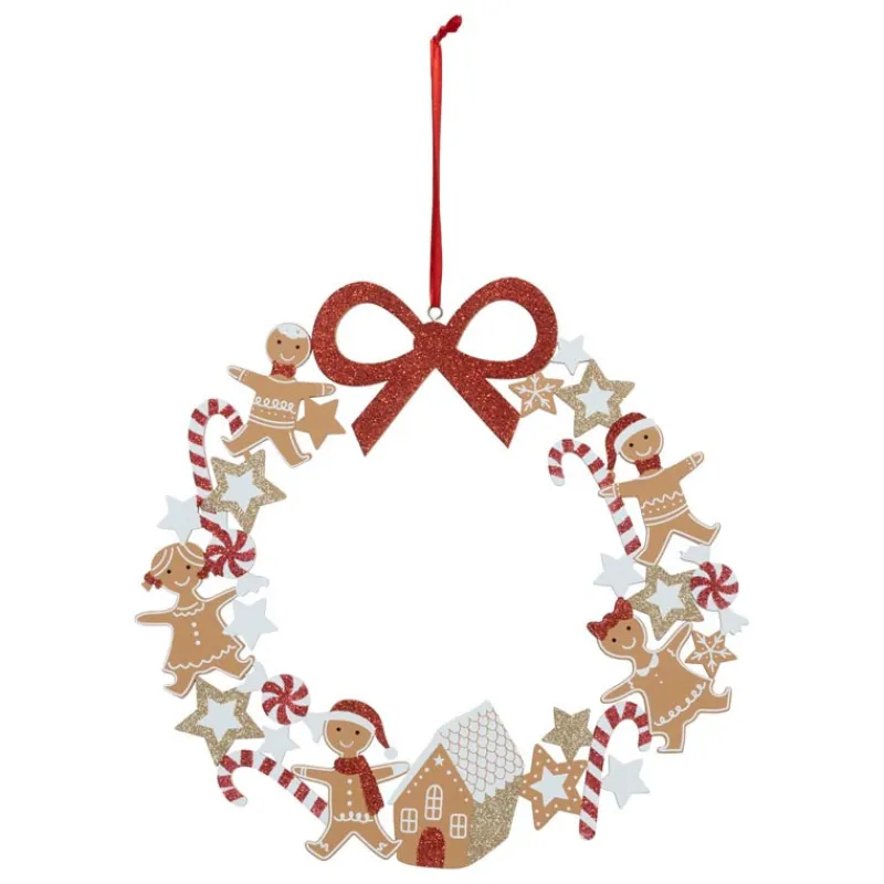 Outlet Couronne 33cm bois pain epice Décoration
