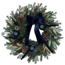 Outlet Couronne nAuds bleu led d70cm Décoration