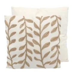 Sale Coussin feuilles en jute 50x50cm Décoration Textile·Coussin, Housse De Coussin