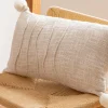 Hot Coussin 30x50cm naturel pompons Décoration Textile·Coussin, Housse De Coussin