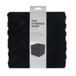 New Cube de rangement chevron noir Rangement Décoratif