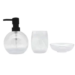 Outlet Distributeur a savon nacre blanc Accessoire Salle De Bain