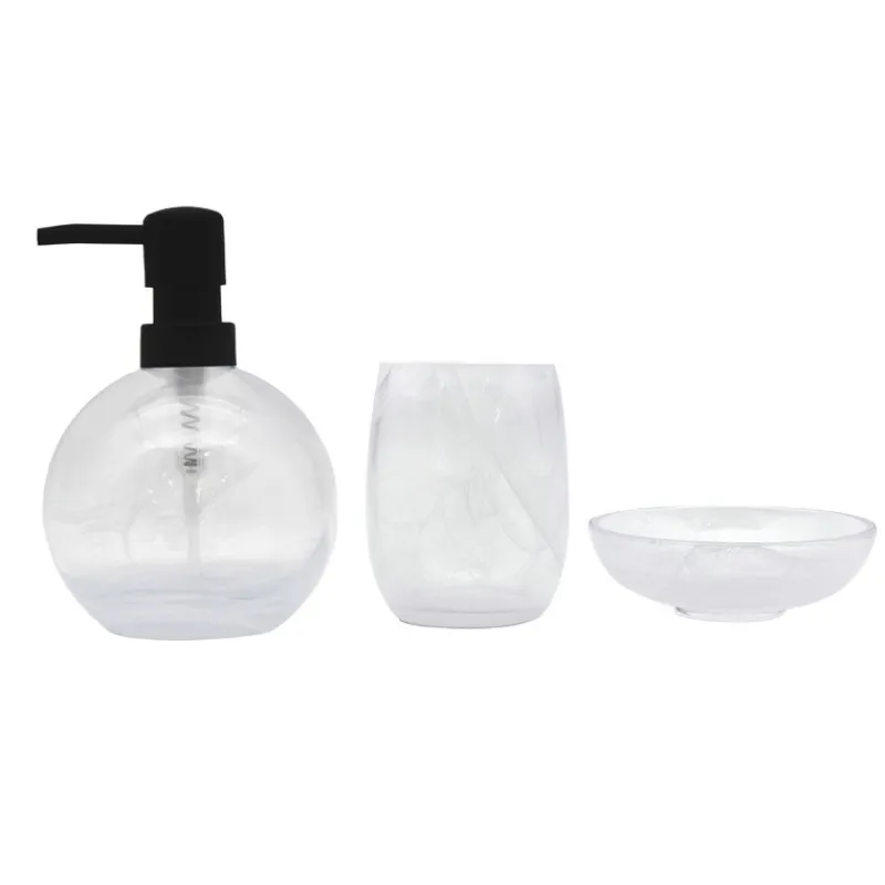 Outlet Distributeur a savon nacre blanc Accessoire Salle De Bain